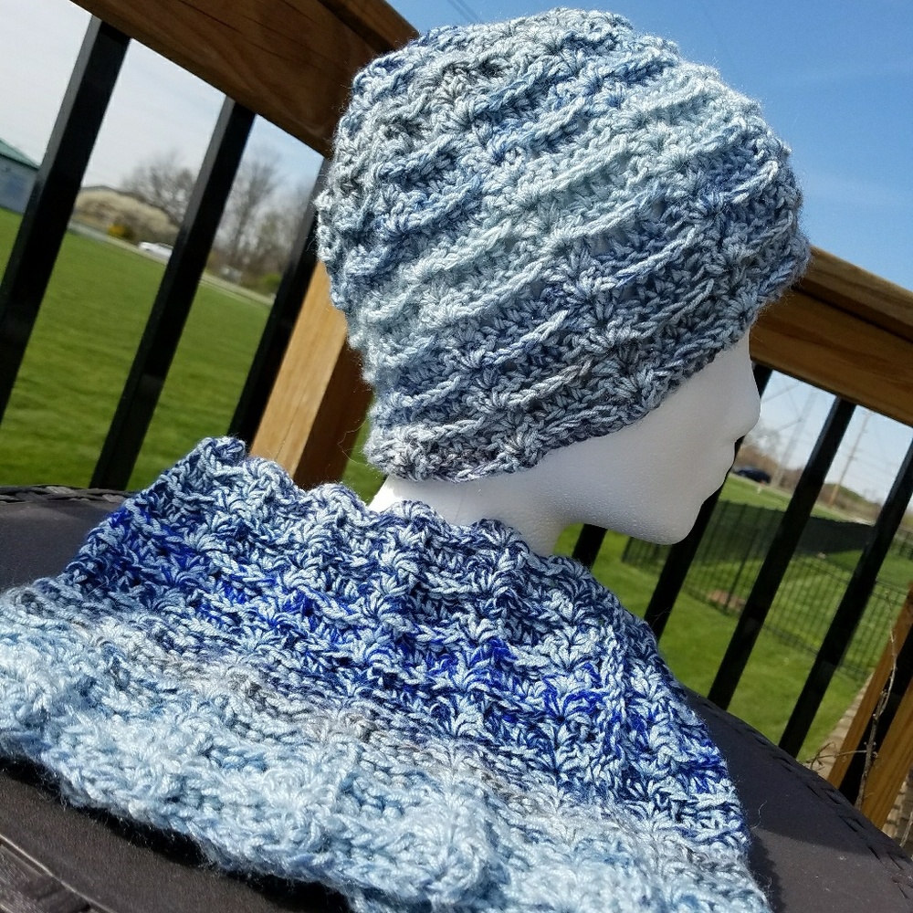 Alpaca and bamboo hat and cowl